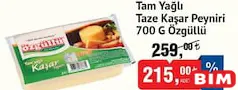 ÖZGÜLLÜ TAM YAĞLI TAZE KAŞAR PEYNİRİ 700 G
